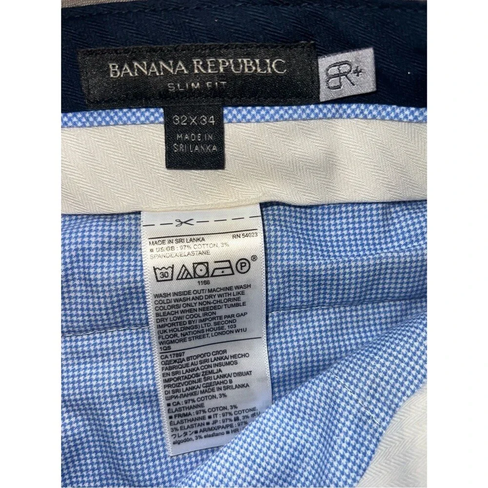 Banana Republic 32x34 Blue and White Stripe Slim Fit